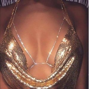 Rhinestone Bra Chain